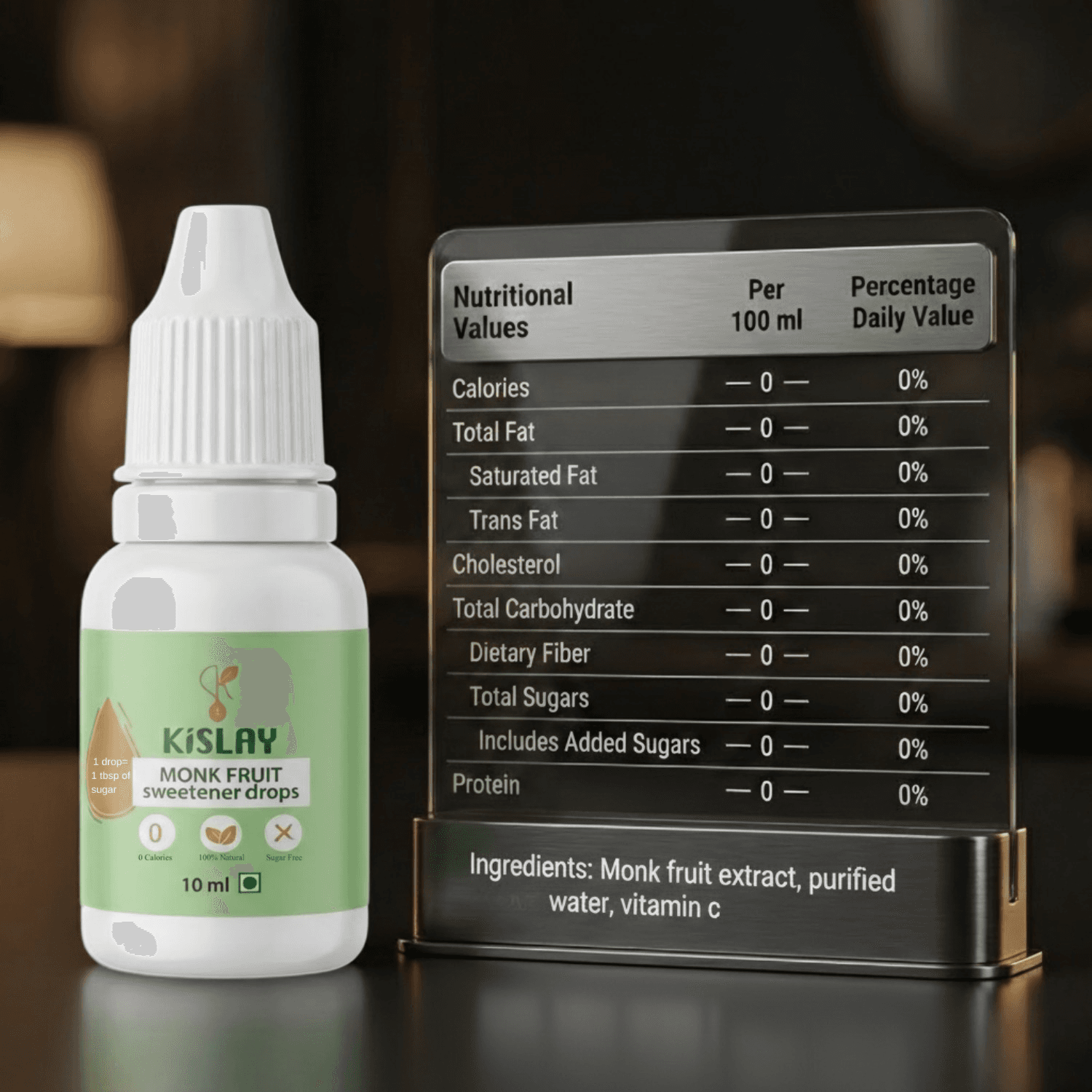 Kislay Monk Fruit Sweetener Drops thumbnail 2