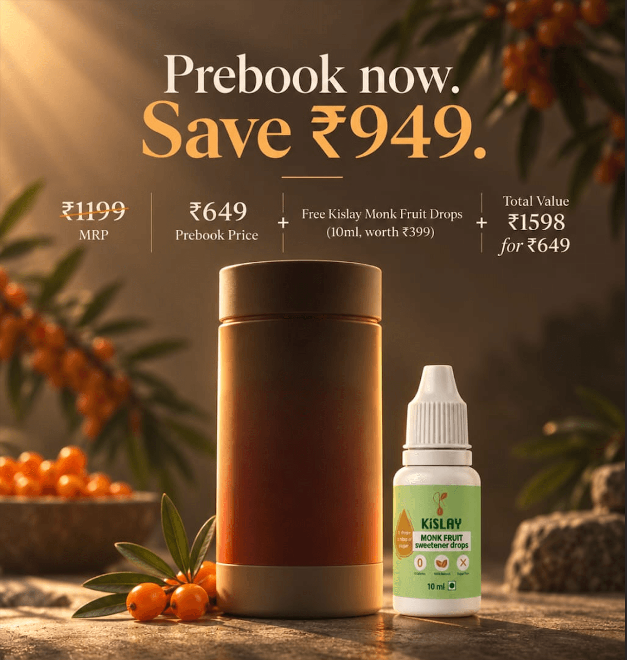 Kislay Seabuckthorn Pulp Pre-order Bundle — Prebook now and save ₹949